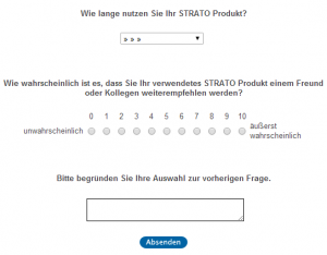 STRATO HiDrive: Onsite Befragung zum NPS