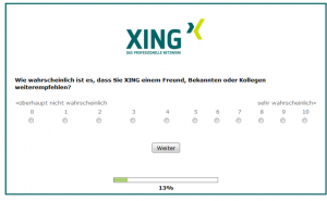 Onsite Befragung zum NPS von Xing